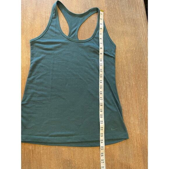 NIKE Drifit Dark Teal Athleisure Workout Racer Back Tee Tank Top Women's size S - Picture 6 of 6